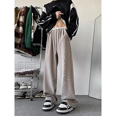 08裤子加绒加厚宽松直筒运动裤ins潮牌休闲裤XZ211-1-K2359-P60，女装休闲裤，星座211-1