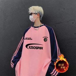 抖音得物供货 提供视频 秋冬重磅美式宽松织带圆领卫衣0759图片