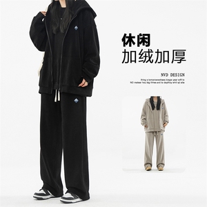 套装秋冬季美式加绒垂感高街三件套搭SJT862-特批176加绒特批206图片