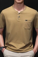 圆领短袖t恤2023年夏季新款中年男士打底上衣打底衫纯色印花男装，男装T恤，电商B212（原钱塘6029）