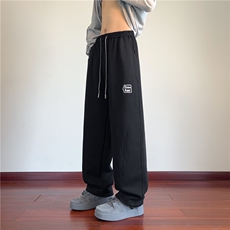 wassuphappy重磅运动卫裤男秋冬季潮牌直筒长裤子宽松阔腿休闲裤，男装休闲裤，星座227-1