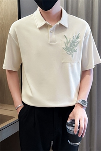 夏男翻领POLO衫拼色男休闲宽松休闲衬衣小伙A236-82563-P60图片