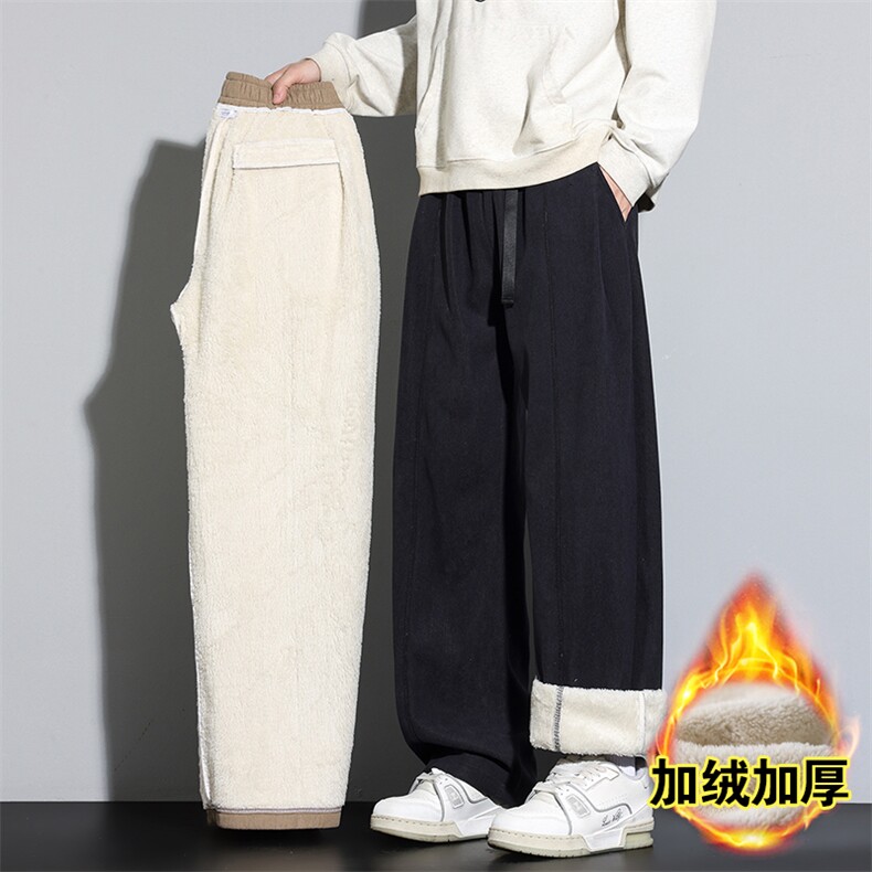 羊羔绒上新冬季加绒加厚潮牌青少年运动裤子送腰带CK838加绒P48，女装休闲裤，星座301B-2（原A443-1）