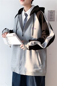 2024早秋新款撞色开衫卫衣男秋装外套A071-W037-P65,男装卫衣,电商A071