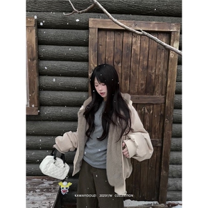双面穿冬装新款棉服皮草夹克慵懒感加厚外套MHY317-P110图片