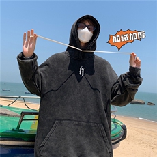 加绒新款港风宽松连帽套头卫衣X5672-常规P70控88-加绒P80控98，男装卫衣，电商A061-1