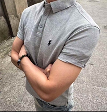 美式索罗娜小马刺绣polo衫珠地棉宽松百搭基础打底衫T恤POL06P55，男装T恤，电商D256-3(原A064-3)