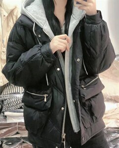 冬装新款羽绒服，拼接款90绒图片