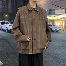 现货美式复古皮衣外套男美拉德高级感麂皮绒情侣夹克JK232-P85，男装皮衣，星座308B-2