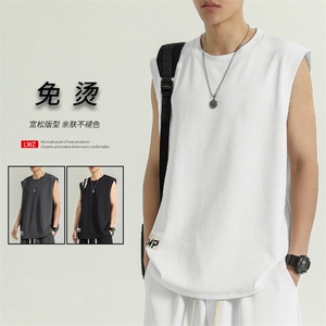 夏季短袖男休闲无袖坎肩背心速干运动健身冰丝TT385-特批-34图片