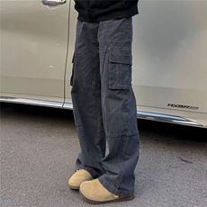 美式复古多口袋工装裤男款秋冬潮牌高街裤子cleanfit直筒休闲长裤，男装工装外套，星座506A