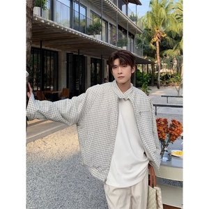 1506/GW93530/P97潮牌重磅黑色美式cleanfit宽松双拉链痞帅外套男图片