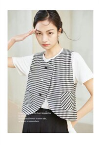 现货夏季新款复古盘口格文马甲图片