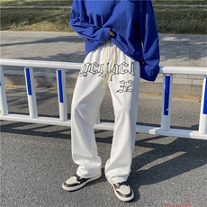 休闲裤男字母高街帅气2023秋冬新款ins宽松百搭短裙长裤K2484-P33，男装休闲裤，星座412
