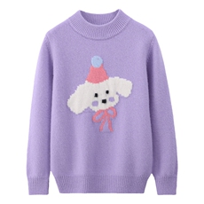 优质精选儿童100%羊毛女童提花毛衣宝宝中大童半高领针织打底衫，童装儿童羊毛衫，初丹羊绒童装