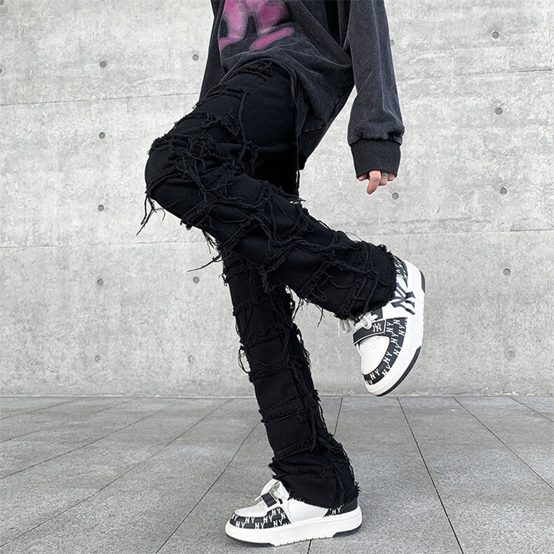 美式嘻哈潮牌高街水洗牛仔裤宽松直筒休闲裤A161-S2358-P55,男装牛仔裤,电商A161