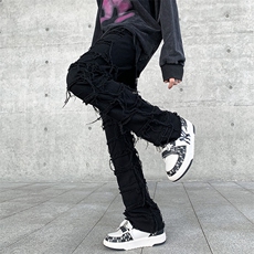 美式嘻哈潮牌高街水洗牛仔裤宽松直筒休闲裤A161-S2358-P55，男装牛仔裤，电商A161