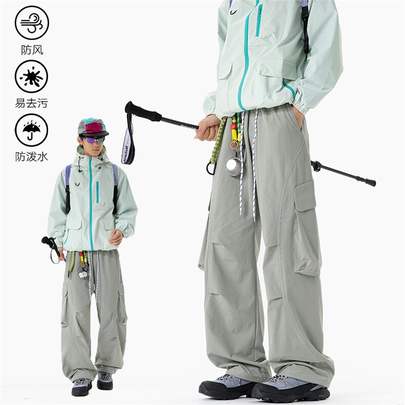 秋季防风拼接大口袋大码防泼水户外休闲冲锋裤男K24036-特P55控98，男装休闲裤，电商A001-1