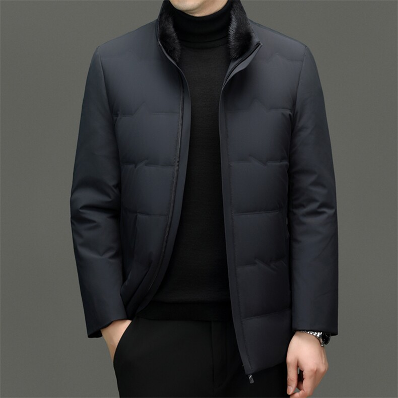 XL-YR8626新款冬季男士白鸭绒羽绒服立领保暖外套修身风衣大衣,男装风衣,电商B360