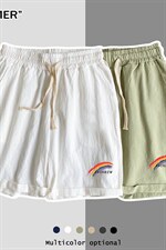 YD33064-P25亚麻短裤男大码棉麻五分裤男中裤沙滩裤港风摆拍，男装休闲裤，电商A040