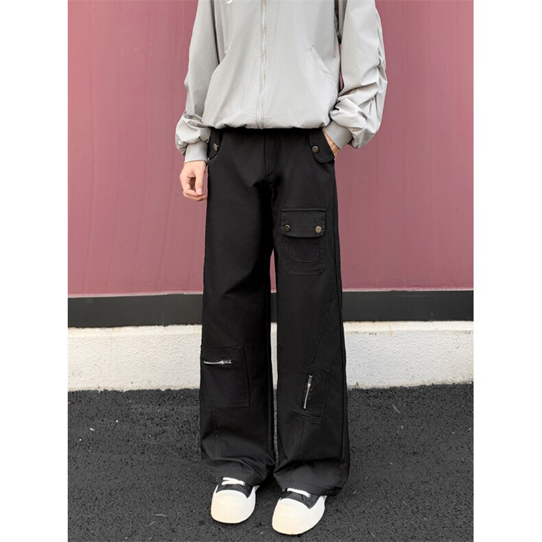 美式复古直筒工装裤男女街头多口袋拼接长裤潮牌K0655-P55,男装工装外套,星座308B-2