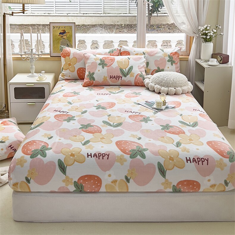 新款时尚印花牛奶绒系列单床单，床单，一起卖家纺