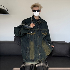 牛仔外套男春秋款水洗做旧痞帅高级感设计潮牌欧美街头飞行员夹克，男装工装外套，星座1210-1