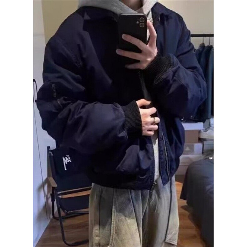飞行员夹克男春季美式复古翻领棒球服cleanfit痞帅短款外套 J356图片