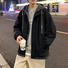 秋季假两件夹克男潮流时尚休闲外套拼接上衣JK062-P65，男装夹克，星座210-1