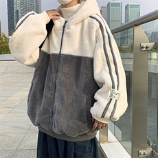 羊羔绒外套男款冬季棉服美式休闲情侣装棉袄连帽棉衣W6524-P60，男装棉衣，星座512-2
