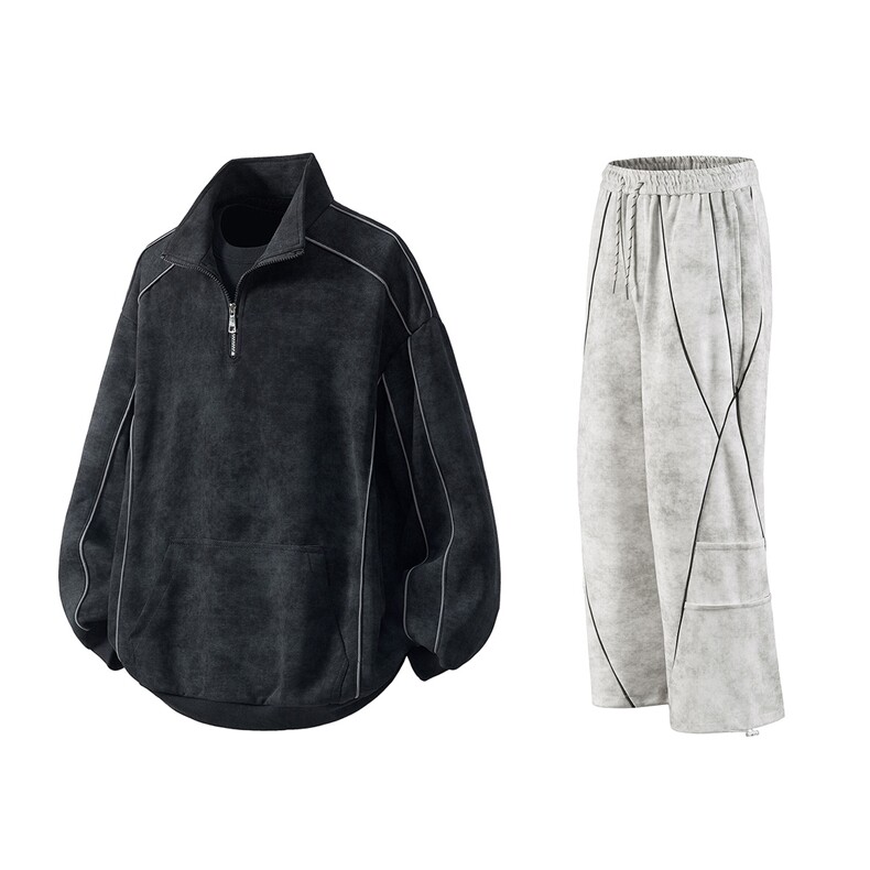 可二开脏脏灰扎染套装大码M-5XL卫衣WY78064P68卫裤WK78065P68，男装休闲套装，星座227-7