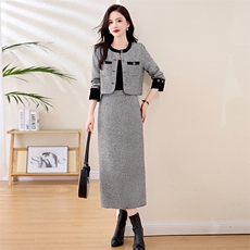 小香风外套套装女春秋穿搭2026新款黑色撞色贵夫人气质高端两件套，女装套装/套裙，衣之秀