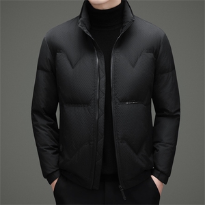 新款秋冬款立领50绒子白鸭绒羽绒服外套中年男士加厚羽绒服夹克图片