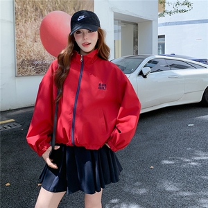 韩版宽松撞色立领休闲外套女2025春秋季新款设计感两面穿夹克上衣图片