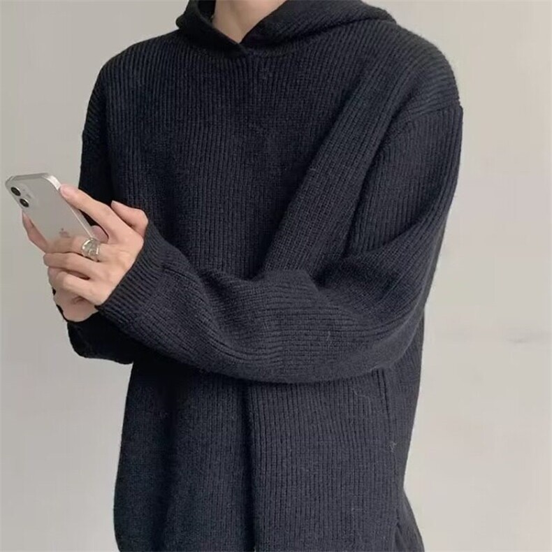 【有货】灰色连帽毛衣高级感针织卫衣外套MY17特P51,男装卫衣,星座908-1