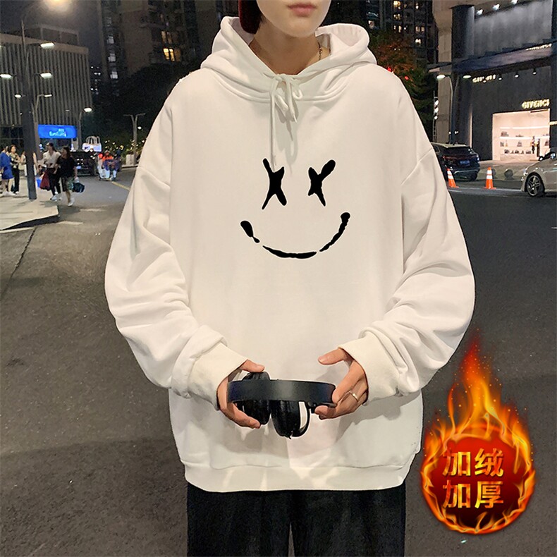 WY2190-P35加绒款-P40纯棉连帽卫衣男大码运动帽衫宽松薄外套男,男装卫衣,电商A040