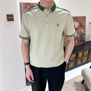 夏季翻领男生刺绣款肩带设计POLO衫 A3104-P50图片