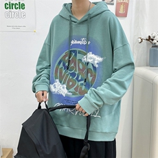2023秋季新品港风青少年时尚印花百搭套头连帽卫衣男士W409-P30，男装卫衣，电商A441-1