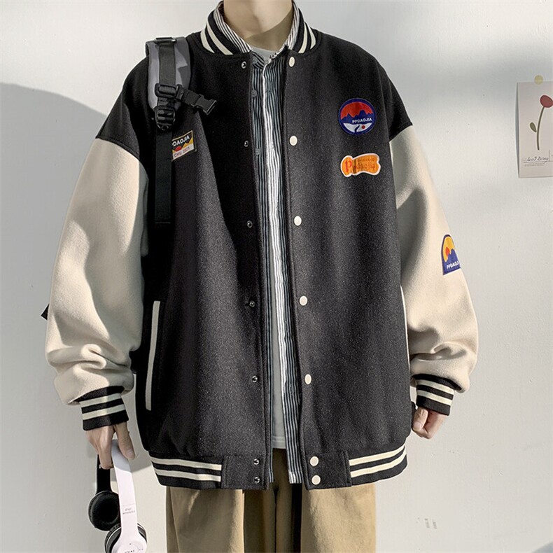 WASSUPHAPPY美式街头棒球服男春秋季2025新款潮牌外套青少年夹克,男装棉衣,电商A001-1