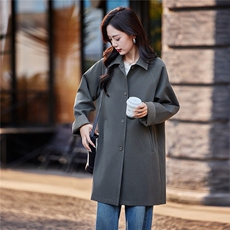 韩版气质风衣女2025春秋新款高级感时尚宽松中长款休闲百搭大衣，女装风衣，靓衣阁