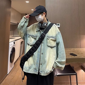 1506-1/JK25691/P65港风复古工装立体做旧渐变夹克上衣男图片