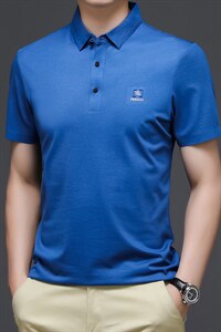 夏季透气半袖POLO衫男士短袖T恤时尚上衣翻领t恤带扣衫潮流男P67图片