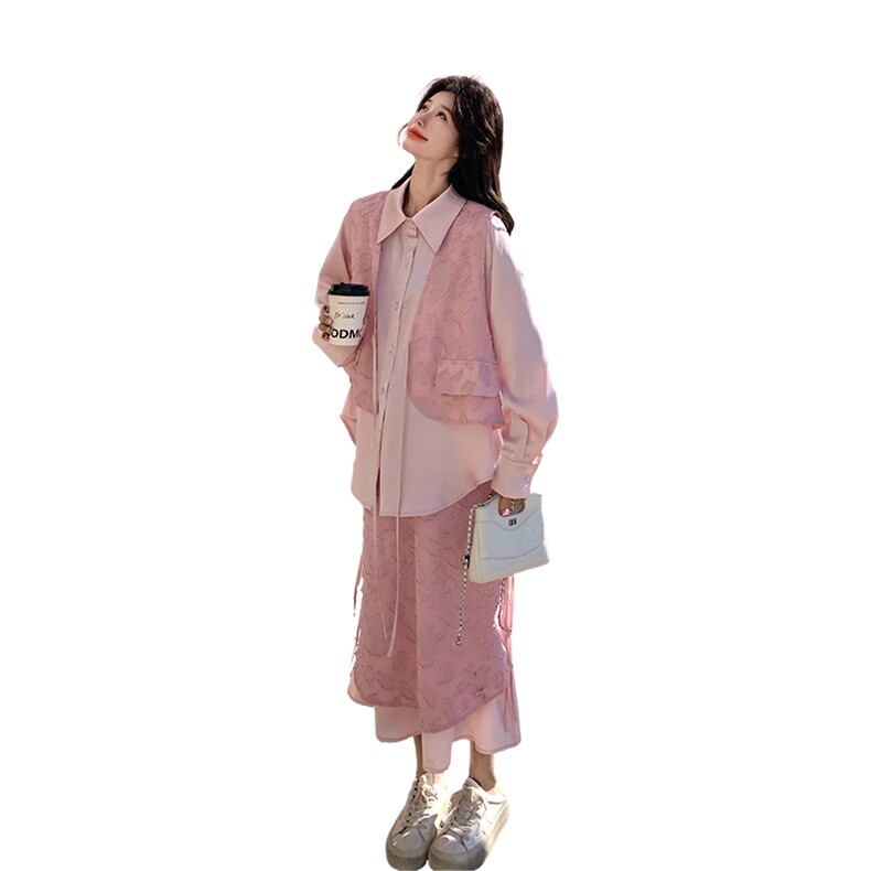 春季新款大货粉色超好看小众设计感套装M2602P190K308,女装套装/套裙,2C268