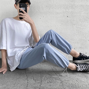 舒适：夏季薄款束脚九分裤男 中性宽松直筒休闲裤XZ707-KZ030-55图片