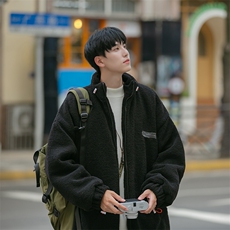 B225-W8530-P110-X138-透明标签羊羔毛加厚棉服-材质60%棉40%涤纶，男装棉衣，电商B225