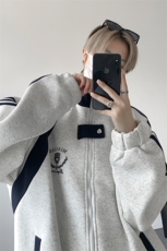 WY10190-特P60420g重磅-高品质-条纹设计感大码保暖卫衣外套男，男装棉衣，电商A059