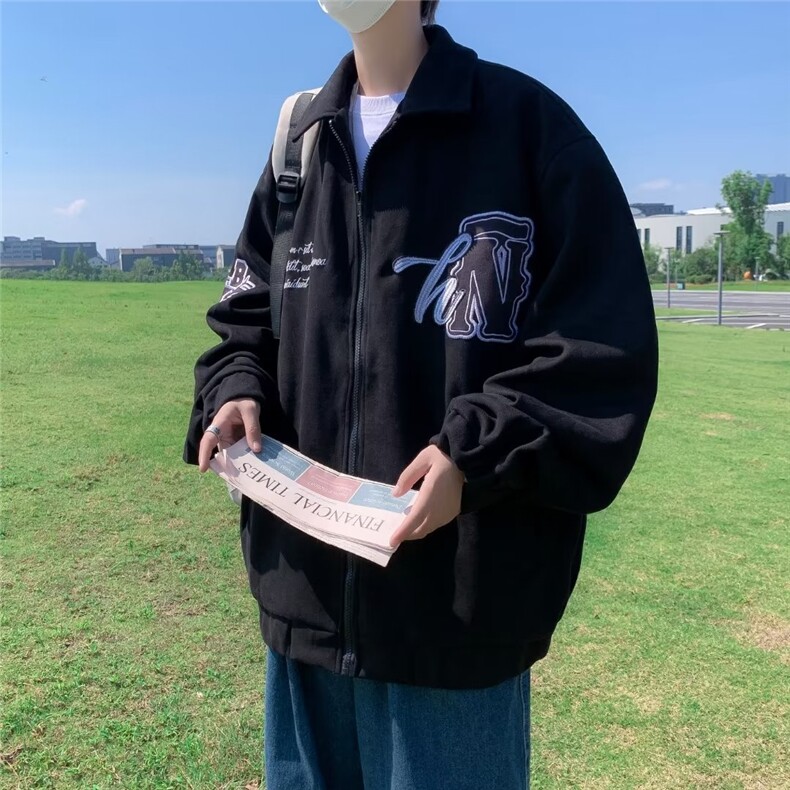 美式复古高街刺绣鹿皮绒棒球服男街头痞帅ins潮全刺绣W1145P75,男装夹克,星座1116-2