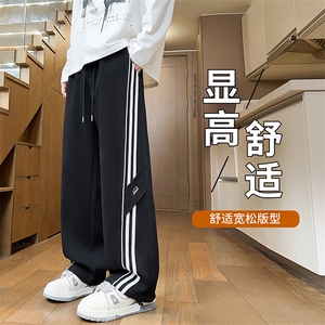 2025港风潮流工装宽松松紧速干伞兵裤男图片