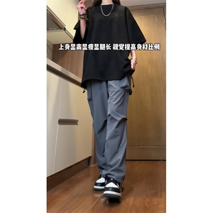 伞兵裤抽绳束脚卫裤梭织运动工装裤 SK259 P48图片