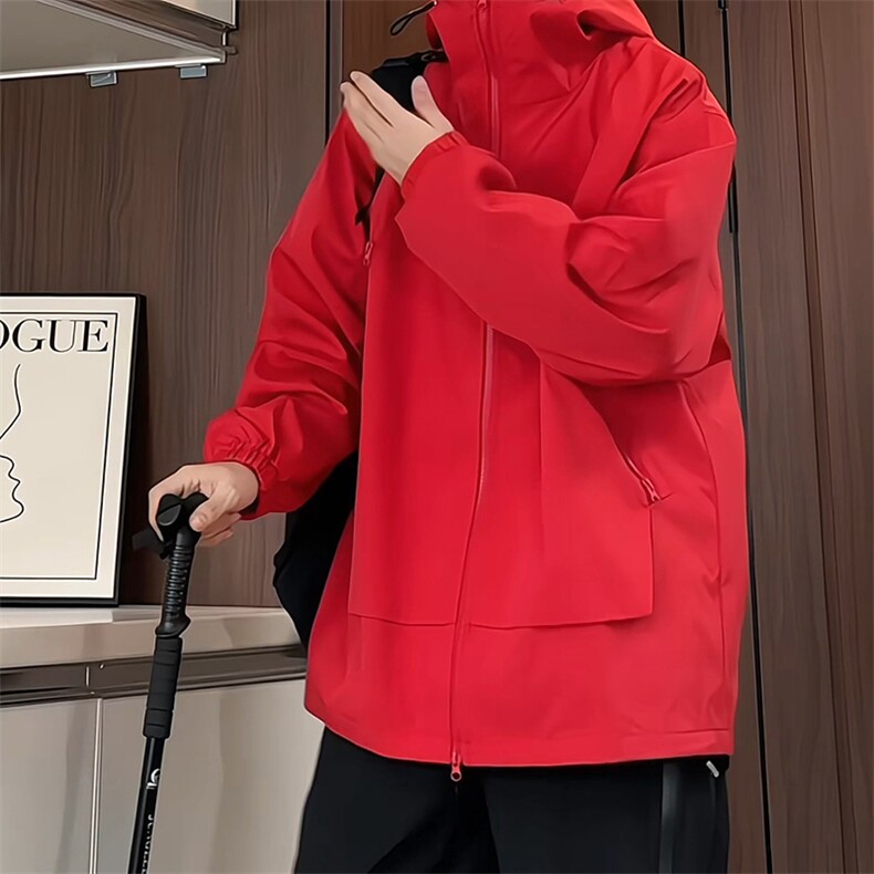 JK8108/P70春装机能防水冲锋衣男大口袋宽松风衣夹克工装外套，男装夹克，电商A141